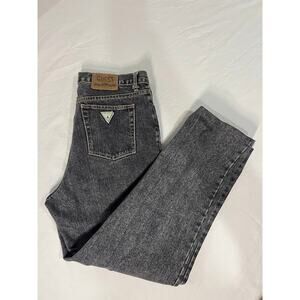 VTG GUESS Georges Marciano Jeans Mens Black Acid Wash Denim 38X28